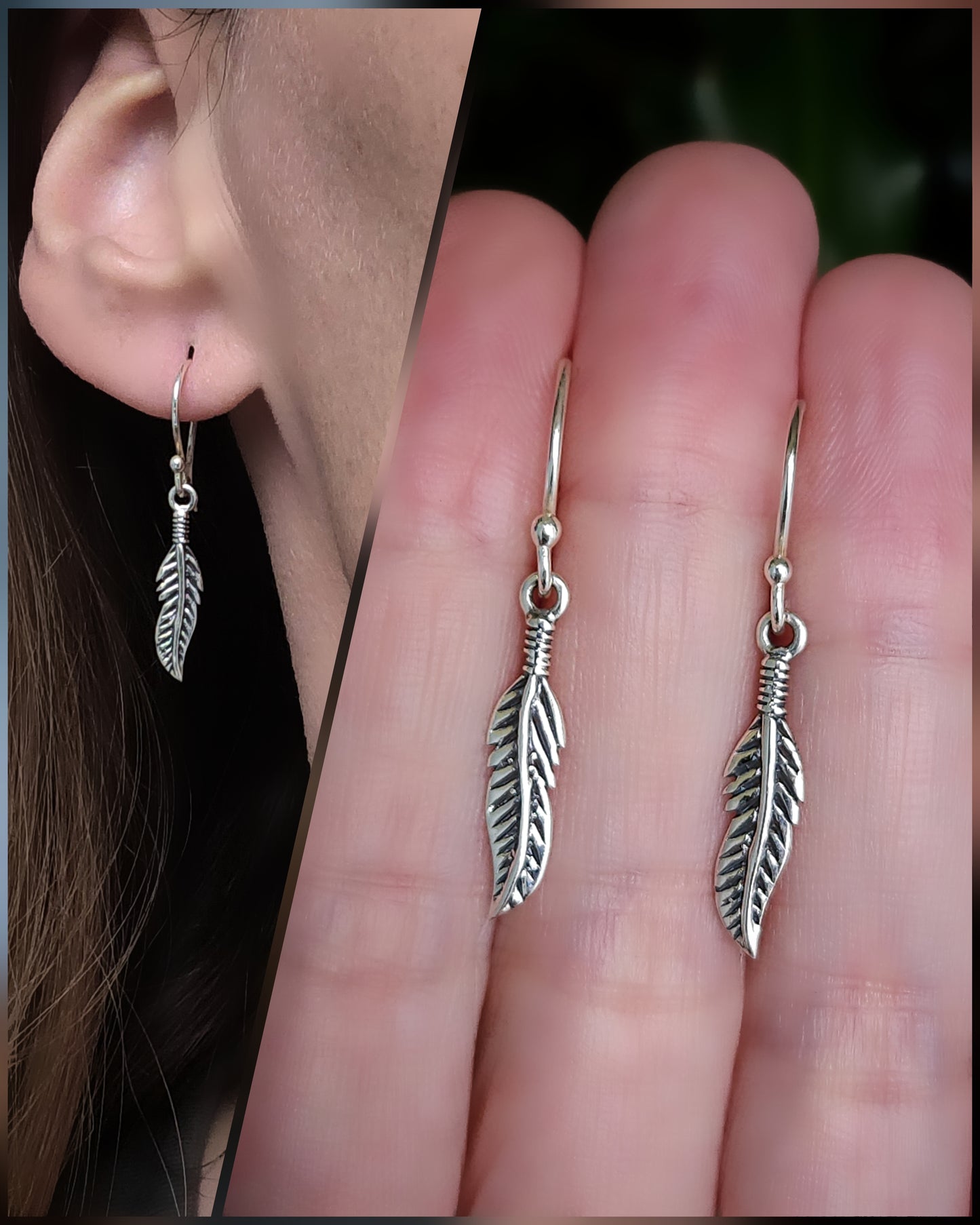 Veertjes 925 sterling zilveren oorbellen