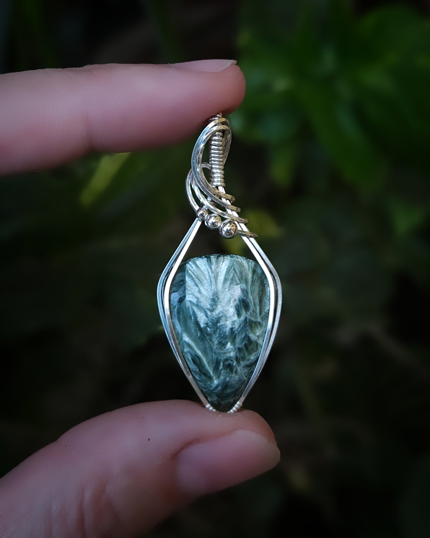 Serafinite 925 sterling silver wire wrap (PRE-ORDER / half deposit of 85)