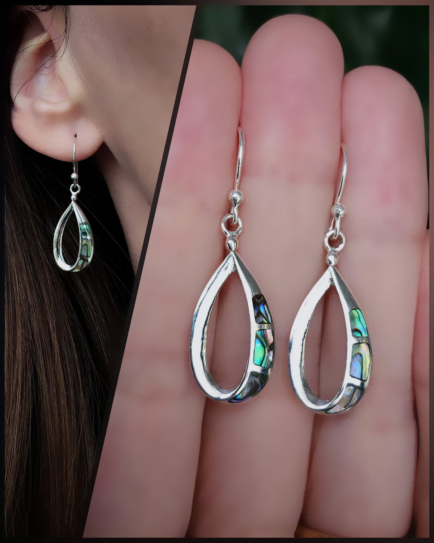 Abalone 925 sterling zilveren oorbellen