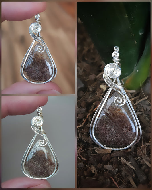 Lodoliet 925 sterling zilver wire wrap (PRE-ORDER / de helft aanbetaling van 90)