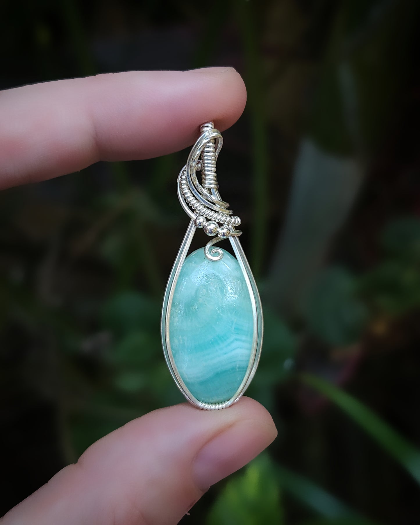 Aragoniet 925 sterling zilver wire wrap (PRE-ORDER / de helft aanbetaling van 92,50)