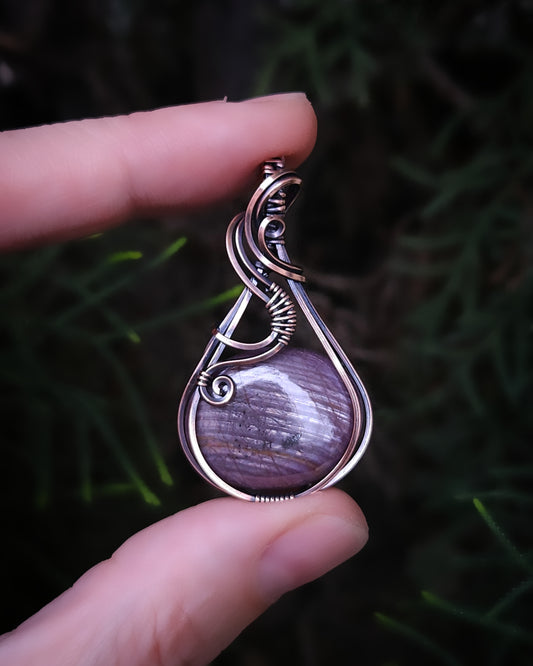 Robijn antiek koper wire wrap hanger (PRE-ORDER / de helft aanbetaling van 70)