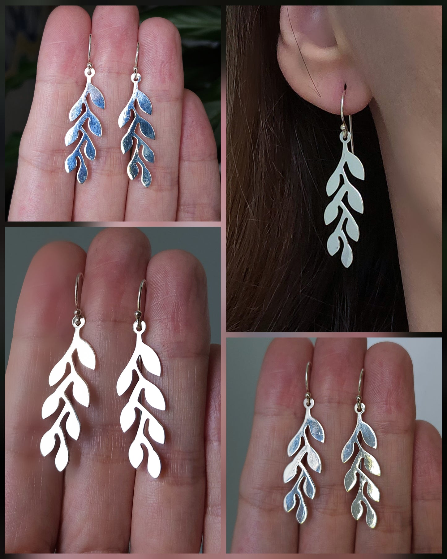 Blaadjes 925 sterling zilveren oorbellen