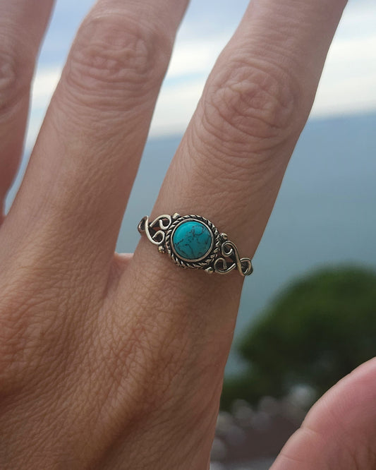 Howlite 925 sterling silver ring size: circumference 58.5 mm