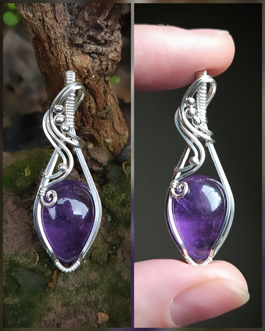 Amethyst 925 sterling silver wire wrap (PRE-ORDER / half deposit of 75)