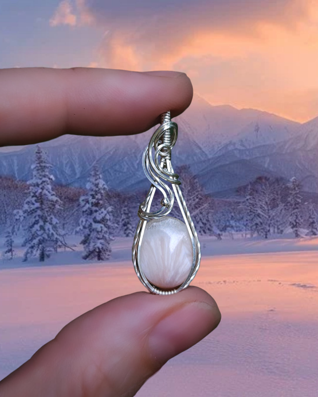 Thomsoniet 925 sterling zilver wire wrap hanger