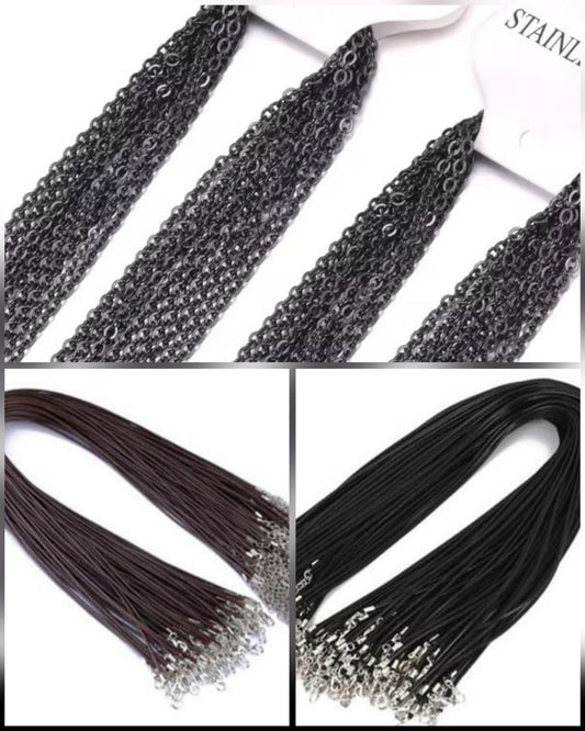 Ketting of koord keuzes bij koperen hangers met zwarte coating